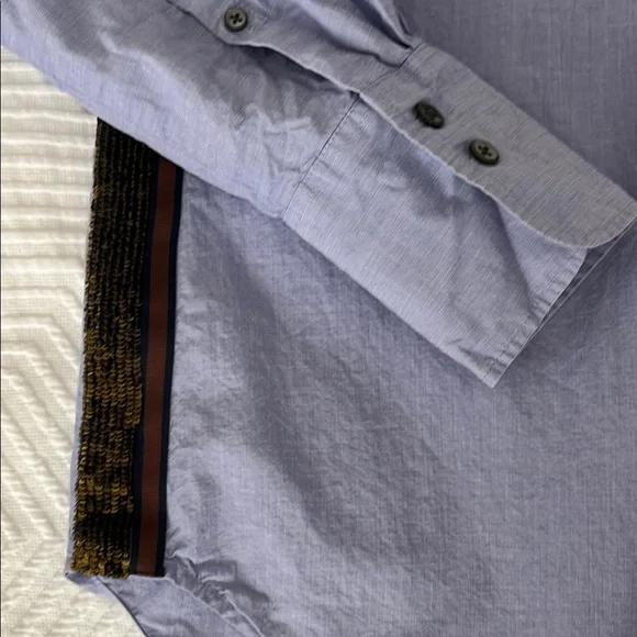 J. Crew Blue Sequin Button-Up Shirt - Picture 7 of 12